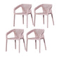 Contemporary Style Plastic Chairs Solid Back Arm Dining Kitchen Chair Set Pink 4 Piece Set Clearhalo ' kitchen&dining_furn' 'Dining Chairs' 'Dining Tables & Seating' 'dining_chair' 'furn' 'furn_dining_chair' 'Furniture' 'furniture_dining_chair' 'Kitchen & Dining Furniture' 'kitchen' 4056583