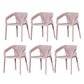 Contemporary Style Plastic Chairs Solid Back Arm Dining Kitchen Chair Set Pink 6 Piece Set Clearhalo ' kitchen&dining_furn' 'Dining Chairs' 'Dining Tables & Seating' 'dining_chair' 'furn' 'furn_dining_chair' 'Furniture' 'furniture_dining_chair' 'Kitchen & Dining Furniture' 'kitchen' 4056584