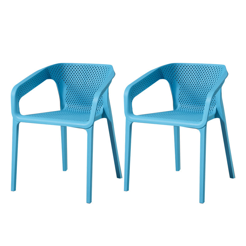 Contemporary Style Plastic Chairs Solid Back Arm Dining Kitchen Chair Set Light Blue 2 Piece Set Clearhalo ' kitchen&dining_furn' 'Dining Chairs' 'Dining Tables & Seating' 'dining_chair' 'furn' 'furn_dining_chair' 'Furniture' 'furniture_dining_chair' 'Kitchen & Dining Furniture' 'kitchen' 4056585