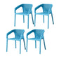 Contemporary Style Plastic Chairs Solid Back Arm Dining Kitchen Chair Set Light Blue 4 Piece Set Clearhalo ' kitchen&dining_furn' 'Dining Chairs' 'Dining Tables & Seating' 'dining_chair' 'furn' 'furn_dining_chair' 'Furniture' 'furniture_dining_chair' 'Kitchen & Dining Furniture' 'kitchen' 4056586