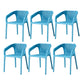 Contemporary Style Plastic Chairs Solid Back Arm Dining Kitchen Chair Set Light Blue 6 Piece Set Clearhalo ' kitchen&dining_furn' 'Dining Chairs' 'Dining Tables & Seating' 'dining_chair' 'furn' 'furn_dining_chair' 'Furniture' 'furniture_dining_chair' 'Kitchen & Dining Furniture' 'kitchen' 4056587