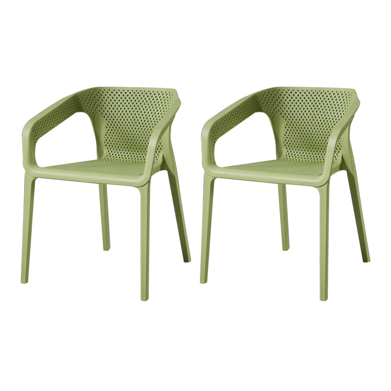 Contemporary Style Plastic Chairs Solid Back Arm Dining Kitchen Chair Set Light Green 2 Piece Set Clearhalo ' kitchen&dining_furn' 'Dining Chairs' 'Dining Tables & Seating' 'dining_chair' 'furn' 'furn_dining_chair' 'Furniture' 'furniture_dining_chair' 'Kitchen & Dining Furniture' 'kitchen' 4056588