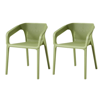 Contemporary Style Plastic Chairs Solid Back Arm Dining Kitchen Chair Set Light Green 2 Piece Set Clearhalo ' kitchen&dining_furn' 'Dining Chairs' 'Dining Tables & Seating' 'dining_chair' 'furn' 'furn_dining_chair' 'Furniture' 'furniture_dining_chair' 'Kitchen & Dining Furniture' 'kitchen' 4056588