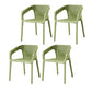 Contemporary Style Plastic Chairs Solid Back Arm Dining Kitchen Chair Set Light Green 4 Piece Set Clearhalo ' kitchen&dining_furn' 'Dining Chairs' 'Dining Tables & Seating' 'dining_chair' 'furn' 'furn_dining_chair' 'Furniture' 'furniture_dining_chair' 'Kitchen & Dining Furniture' 'kitchen' 4056589