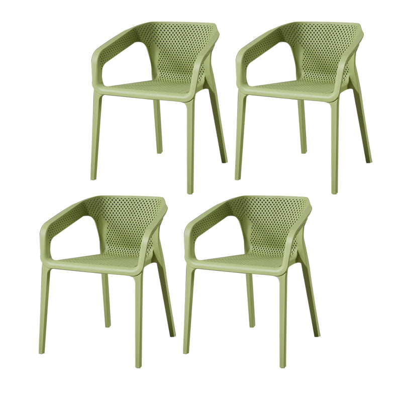 Contemporary Style Plastic Chairs Solid Back Arm Dining Kitchen Chair Set Light Green 4 Piece Set Clearhalo ' kitchen&dining_furn' 'Dining Chairs' 'Dining Tables & Seating' 'dining_chair' 'furn' 'furn_dining_chair' 'Furniture' 'furniture_dining_chair' 'Kitchen & Dining Furniture' 'kitchen' 4056589