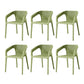 Contemporary Style Plastic Chairs Solid Back Arm Dining Kitchen Chair Set Light Green 6 Piece Set Clearhalo ' kitchen&dining_furn' 'Dining Chairs' 'Dining Tables & Seating' 'dining_chair' 'furn' 'furn_dining_chair' 'Furniture' 'furniture_dining_chair' 'Kitchen & Dining Furniture' 'kitchen' 4056590
