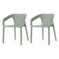 Contemporary Style Plastic Chairs Solid Back Arm Dining Kitchen Chair Set Gray-Green 2 Piece Set Clearhalo ' kitchen&dining_furn' 'Dining Chairs' 'Dining Tables & Seating' 'dining_chair' 'furn' 'furn_dining_chair' 'Furniture' 'furniture_dining_chair' 'Kitchen & Dining Furniture' 'kitchen' 4056591