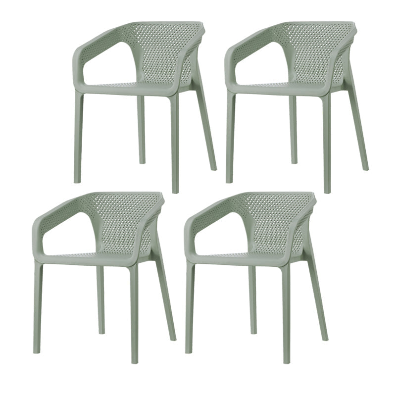 Contemporary Style Plastic Chairs Solid Back Arm Dining Kitchen Chair Set Gray-Green 4 Piece Set Clearhalo ' kitchen&dining_furn' 'Dining Chairs' 'Dining Tables & Seating' 'dining_chair' 'furn' 'furn_dining_chair' 'Furniture' 'furniture_dining_chair' 'Kitchen & Dining Furniture' 'kitchen' 4056592