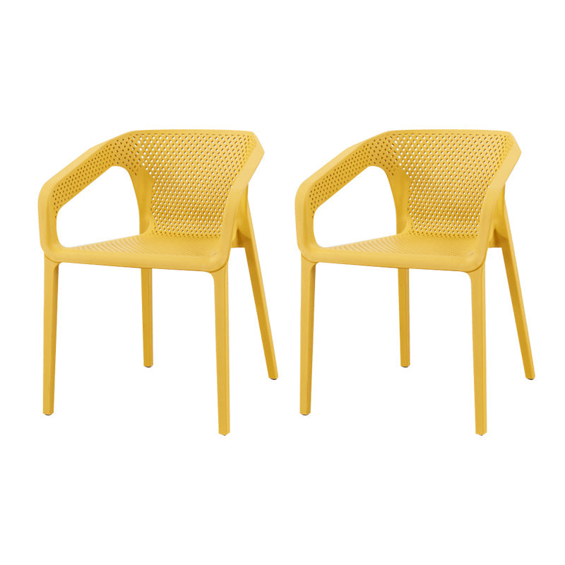 Contemporary Style Plastic Chairs Solid Back Arm Dining Kitchen Chair Set Ginger 2 Piece Set Clearhalo ' kitchen&dining_furn' 'Dining Chairs' 'Dining Tables & Seating' 'dining_chair' 'furn' 'furn_dining_chair' 'Furniture' 'furniture_dining_chair' 'Kitchen & Dining Furniture' 'kitchen' 4056594
