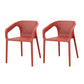 Contemporary Style Plastic Chairs Solid Back Arm Dining Kitchen Chair Set Burgundy 2 Piece Set Clearhalo ' kitchen&dining_furn' 'Dining Chairs' 'Dining Tables & Seating' 'dining_chair' 'furn' 'furn_dining_chair' 'Furniture' 'furniture_dining_chair' 'Kitchen & Dining Furniture' 'kitchen' 4056597