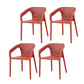 Contemporary Style Plastic Chairs Solid Back Arm Dining Kitchen Chair Set Burgundy 4 Piece Set Clearhalo ' kitchen&dining_furn' 'Dining Chairs' 'Dining Tables & Seating' 'dining_chair' 'furn' 'furn_dining_chair' 'Furniture' 'furniture_dining_chair' 'Kitchen & Dining Furniture' 'kitchen' 4056598