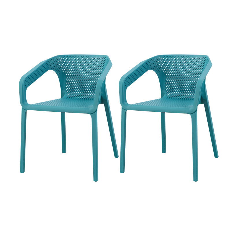 Contemporary Style Plastic Chairs Solid Back Arm Dining Kitchen Chair Set Dark Blue 2 Piece Set Clearhalo ' kitchen&dining_furn' 'Dining Chairs' 'Dining Tables & Seating' 'dining_chair' 'furn' 'furn_dining_chair' 'Furniture' 'furniture_dining_chair' 'Kitchen & Dining Furniture' 'kitchen' 4056600