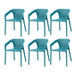 Contemporary Style Plastic Chairs Solid Back Arm Dining Kitchen Chair Set Dark Blue 6 Piece Set Clearhalo ' kitchen&dining_furn' 'Dining Chairs' 'Dining Tables & Seating' 'dining_chair' 'furn' 'furn_dining_chair' 'Furniture' 'furniture_dining_chair' 'Kitchen & Dining Furniture' 'kitchen' 4056602