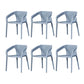 Contemporary Style Plastic Chairs Solid Back Arm Dining Kitchen Chair Set Gray Blue 6 Piece Set Clearhalo ' kitchen&dining_furn' 'Dining Chairs' 'Dining Tables & Seating' 'dining_chair' 'furn' 'furn_dining_chair' 'Furniture' 'furniture_dining_chair' 'Kitchen & Dining Furniture' 'kitchen' 4056605