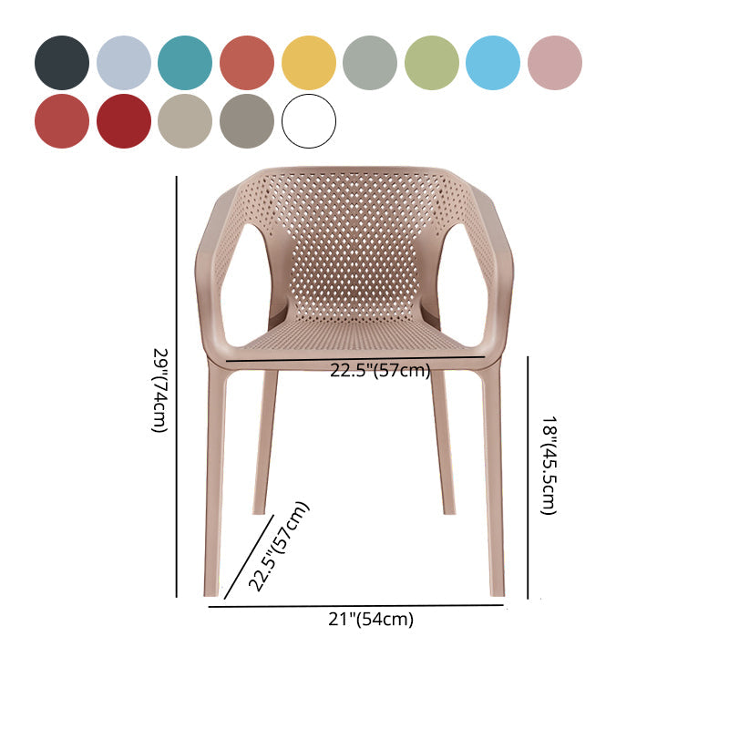 Contemporary Style Plastic Chairs Solid Back Arm Dining Kitchen Chair Set Clearhalo ' kitchen&dining_furn' 'Dining Chairs' 'Dining Tables & Seating' 'dining_chair' 'furn' 'furn_dining_chair' 'Furniture' 'furniture_dining_chair' 'Kitchen & Dining Furniture' 'kitchen' 4056606