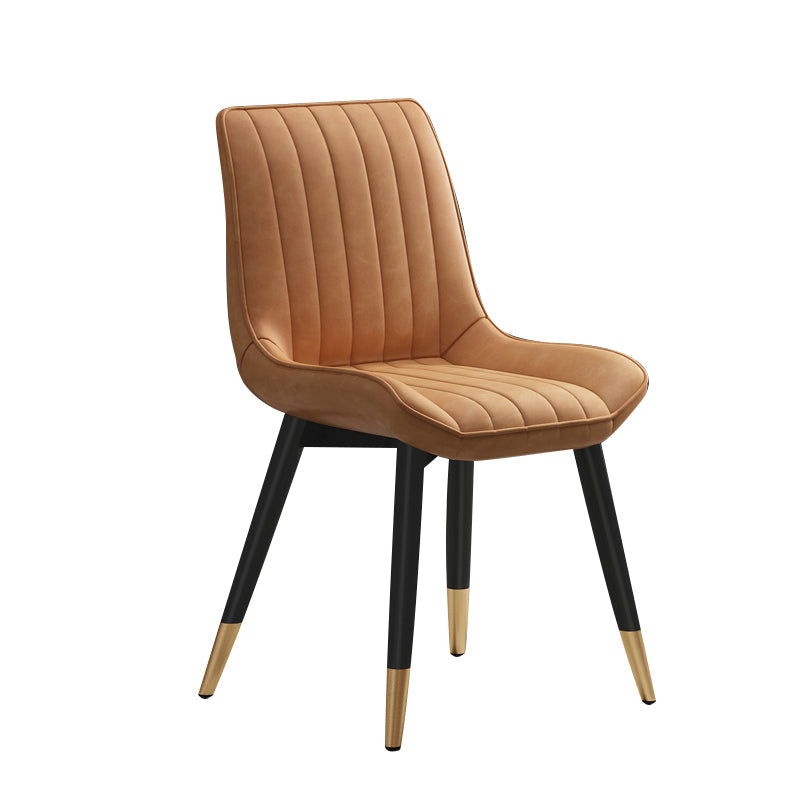 Glam Style Metal Dining Room Chairs Armless PU Leather Chair for Restaurant Clearhalo ' kitchen&dining_furn' 'Dining Chairs' 'Dining Tables & Seating' 'dining_chair' 'furn' 'furn_dining_chair' 'Furniture' 'furniture_dining_chair' 'Kitchen & Dining Furniture' 'kitchen' 4056615