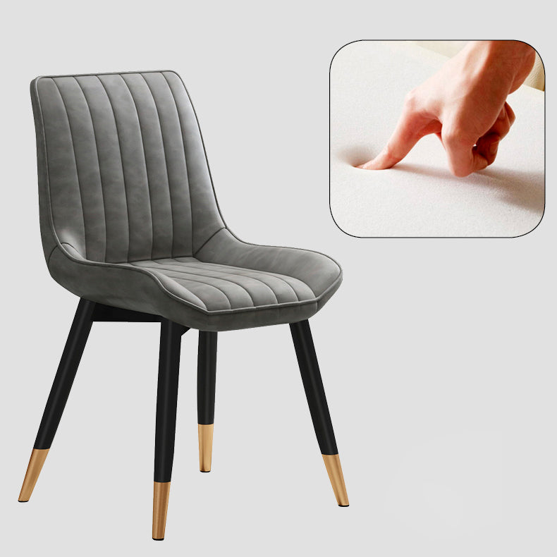 Glam Style Metal Dining Room Chairs Armless PU Leather Chair for Restaurant Clearhalo ' kitchen&dining_furn' 'Dining Chairs' 'Dining Tables & Seating' 'dining_chair' 'furn' 'furn_dining_chair' 'Furniture' 'furniture_dining_chair' 'Kitchen & Dining Furniture' 'kitchen' 4056622