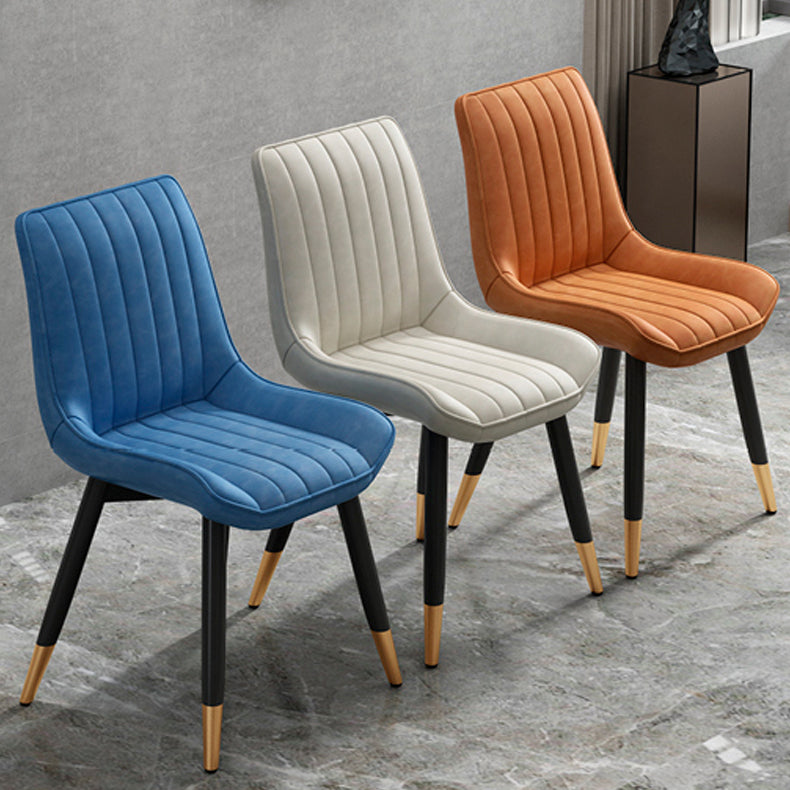 Glam Style Metal Dining Room Chairs Armless PU Leather Chair for Restaurant Clearhalo ' kitchen&dining_furn' 'Dining Chairs' 'Dining Tables & Seating' 'dining_chair' 'furn' 'furn_dining_chair' 'Furniture' 'furniture_dining_chair' 'Kitchen & Dining Furniture' 'kitchen' 4056624