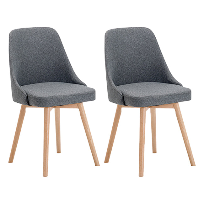 Upholstered Armless Dining Chairs Scandinavian Side Dining Chairs with Wood Legs Dark Gray 2 Piece Set Clearhalo ' kitchen&dining_furn' 'Dining Chairs' 'Dining Tables & Seating' 'dining_chair' 'furn' 'furn_dining_chair' 'Furniture' 'furniture_dining_chair' 'Kitchen & Dining Furniture' 'kitchen' 4056638