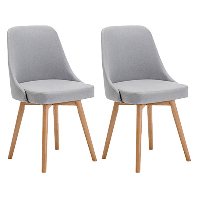 Upholstered Armless Dining Chairs Scandinavian Side Dining Chairs with Wood Legs Light Gray 2 Piece Set Clearhalo ' kitchen&dining_furn' 'Dining Chairs' 'Dining Tables & Seating' 'dining_chair' 'furn' 'furn_dining_chair' 'Furniture' 'furniture_dining_chair' 'Kitchen & Dining Furniture' 'kitchen' 4056644