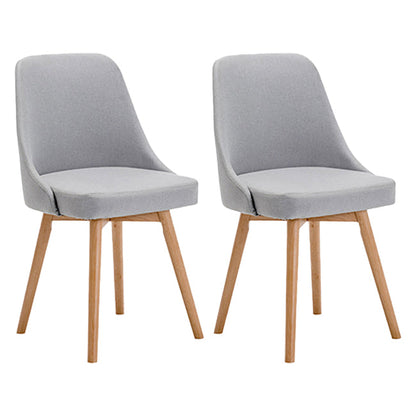 Upholstered Armless Dining Chairs Scandinavian Side Dining Chairs with Wood Legs Light Gray 2 Piece Set Clearhalo ' kitchen&dining_furn' 'Dining Chairs' 'Dining Tables & Seating' 'dining_chair' 'furn' 'furn_dining_chair' 'Furniture' 'furniture_dining_chair' 'Kitchen & Dining Furniture' 'kitchen' 4056644