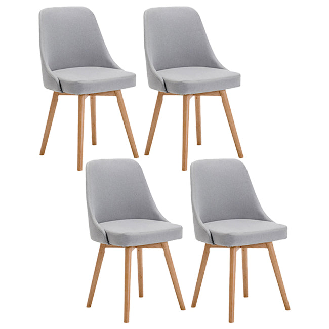 Upholstered Armless Dining Chairs Scandinavian Side Dining Chairs with Wood Legs Light Gray 4 Piece Set Clearhalo ' kitchen&dining_furn' 'Dining Chairs' 'Dining Tables & Seating' 'dining_chair' 'furn' 'furn_dining_chair' 'Furniture' 'furniture_dining_chair' 'Kitchen & Dining Furniture' 'kitchen' 4056645