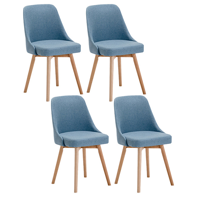 Upholstered Armless Dining Chairs Scandinavian Side Dining Chairs with Wood Legs Sky Blue 4 Piece Set Clearhalo ' kitchen&dining_furn' 'Dining Chairs' 'Dining Tables & Seating' 'dining_chair' 'furn' 'furn_dining_chair' 'Furniture' 'furniture_dining_chair' 'Kitchen & Dining Furniture' 'kitchen' 4056661