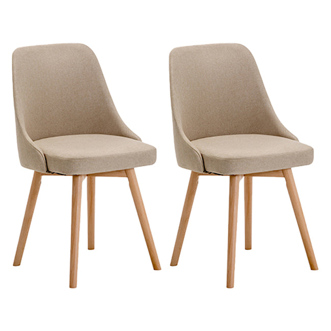 Upholstered Armless Dining Chairs Scandinavian Side Dining Chairs with Wood Legs Khaki 2 Piece Set Clearhalo ' kitchen&dining_furn' 'Dining Chairs' 'Dining Tables & Seating' 'dining_chair' 'furn' 'furn_dining_chair' 'Furniture' 'furniture_dining_chair' 'Kitchen & Dining Furniture' 'kitchen' 4056663
