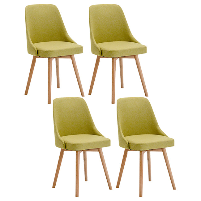 Upholstered Armless Dining Chairs Scandinavian Side Dining Chairs with Wood Legs Olive Green 4 Piece Set Clearhalo ' kitchen&dining_furn' 'Dining Chairs' 'Dining Tables & Seating' 'dining_chair' 'furn' 'furn_dining_chair' 'Furniture' 'furniture_dining_chair' 'Kitchen & Dining Furniture' 'kitchen' 4056667
