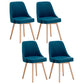 Upholstered Armless Dining Chairs Scandinavian Side Dining Chairs with Wood Legs Dark Blue 4 Piece Set Clearhalo ' kitchen&dining_furn' 'Dining Chairs' 'Dining Tables & Seating' 'dining_chair' 'furn' 'furn_dining_chair' 'Furniture' 'furniture_dining_chair' 'Kitchen & Dining Furniture' 'kitchen' 4056670