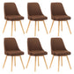 Upholstered Armless Dining Chairs Scandinavian Side Dining Chairs with Wood Legs Dark Coffee 6 Piece Set Clearhalo ' kitchen&dining_furn' 'Dining Chairs' 'Dining Tables & Seating' 'dining_chair' 'furn' 'furn_dining_chair' 'Furniture' 'furniture_dining_chair' 'Kitchen & Dining Furniture' 'kitchen' 4056674