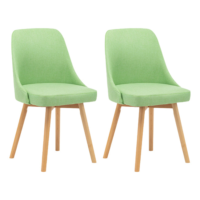 Upholstered Armless Dining Chairs Scandinavian Side Dining Chairs with Wood Legs Fruit Green 2 Piece Set Clearhalo ' kitchen&dining_furn' 'Dining Chairs' 'Dining Tables & Seating' 'dining_chair' 'furn' 'furn_dining_chair' 'Furniture' 'furniture_dining_chair' 'Kitchen & Dining Furniture' 'kitchen' 4056675