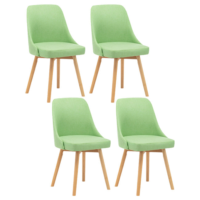 Upholstered Armless Dining Chairs Scandinavian Side Dining Chairs with Wood Legs Fruit Green 4 Piece Set Clearhalo ' kitchen&dining_furn' 'Dining Chairs' 'Dining Tables & Seating' 'dining_chair' 'furn' 'furn_dining_chair' 'Furniture' 'furniture_dining_chair' 'Kitchen & Dining Furniture' 'kitchen' 4056676