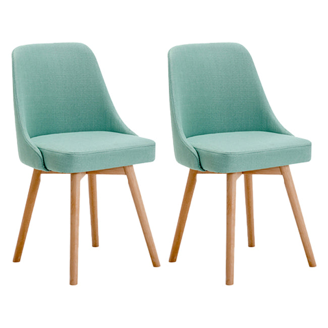 Upholstered Armless Dining Chairs Scandinavian Side Dining Chairs with Wood Legs Mint Green 2 Piece Set Clearhalo ' kitchen&dining_furn' 'Dining Chairs' 'Dining Tables & Seating' 'dining_chair' 'furn' 'furn_dining_chair' 'Furniture' 'furniture_dining_chair' 'Kitchen & Dining Furniture' 'kitchen' 4056678