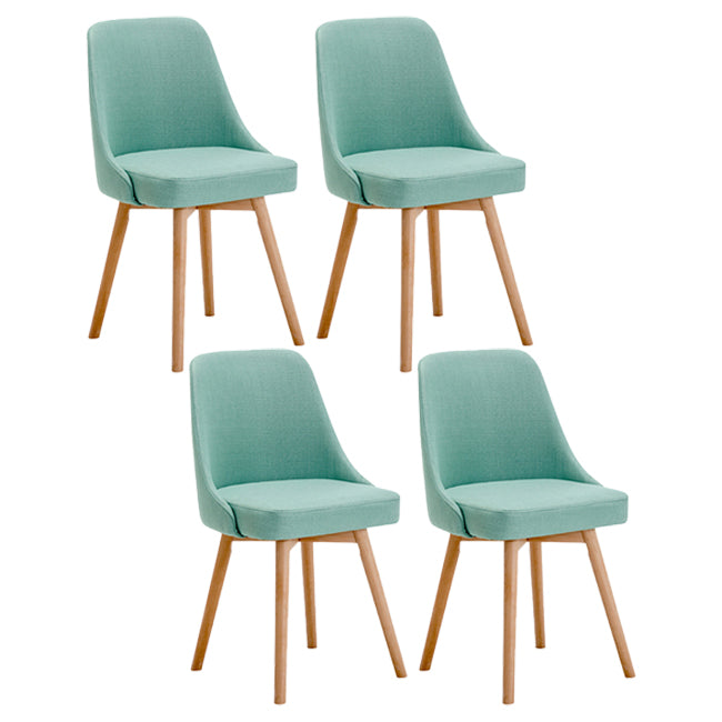 Upholstered Armless Dining Chairs Scandinavian Side Dining Chairs with Wood Legs Mint Green 4 Piece Set Clearhalo ' kitchen&dining_furn' 'Dining Chairs' 'Dining Tables & Seating' 'dining_chair' 'furn' 'furn_dining_chair' 'Furniture' 'furniture_dining_chair' 'Kitchen & Dining Furniture' 'kitchen' 4056679