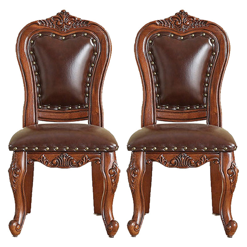 Traditional Wood Dining Armless Chair Open Back Dining Side Chair for Restaurant Brown 2 Piece Set Clearhalo ' kitchen&dining_furn' 'Dining Chairs' 'Dining Tables & Seating' 'dining_chair' 'furn' 'furn_dining_chair' 'Furniture' 'furniture_dining_chair' 'Kitchen & Dining Furniture' 'kitchen' 4056684