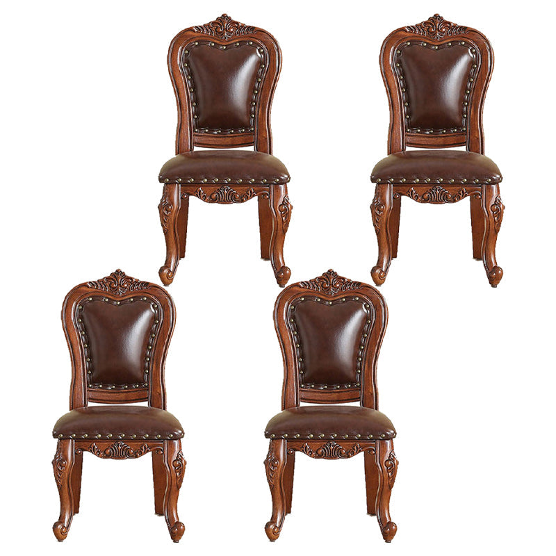 Traditional Wood Dining Armless Chair Open Back Dining Side Chair for Restaurant Brown 4 Piece Set Clearhalo ' kitchen&dining_furn' 'Dining Chairs' 'Dining Tables & Seating' 'dining_chair' 'furn' 'furn_dining_chair' 'Furniture' 'furniture_dining_chair' 'Kitchen & Dining Furniture' 'kitchen' 4056687