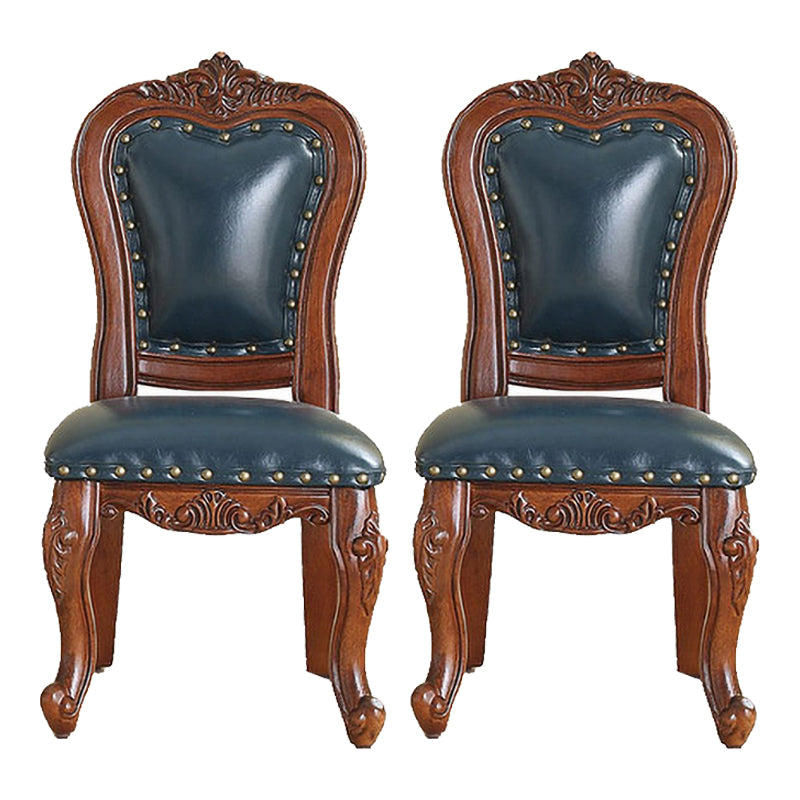 Traditional Wood Dining Armless Chair Open Back Dining Side Chair for Restaurant Blue 2 Piece Set Clearhalo ' kitchen&dining_furn' 'Dining Chairs' 'Dining Tables & Seating' 'dining_chair' 'furn' 'furn_dining_chair' 'Furniture' 'furniture_dining_chair' 'Kitchen & Dining Furniture' 'kitchen' 4056690