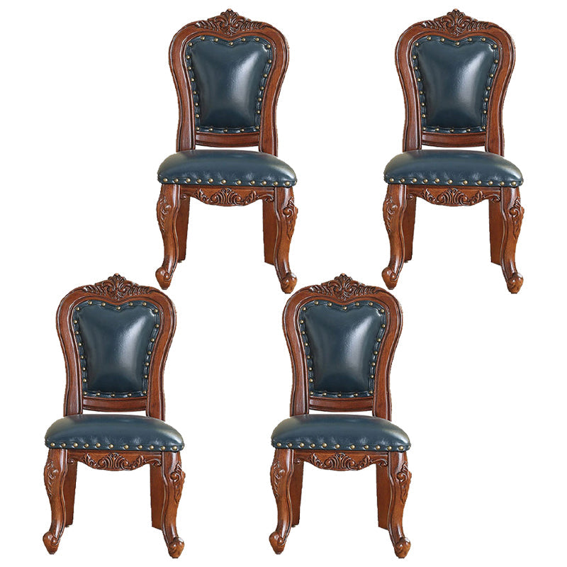Traditional Wood Dining Armless Chair Open Back Dining Side Chair for Restaurant Blue 4 Piece Set Clearhalo ' kitchen&dining_furn' 'Dining Chairs' 'Dining Tables & Seating' 'dining_chair' 'furn' 'furn_dining_chair' 'Furniture' 'furniture_dining_chair' 'Kitchen & Dining Furniture' 'kitchen' 4056692