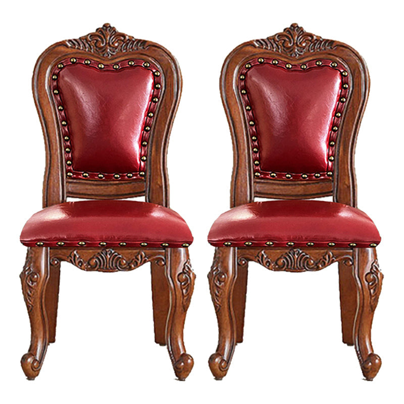 Traditional Wood Dining Armless Chair Open Back Dining Side Chair for Restaurant Burgundy 2 Piece Set Clearhalo ' kitchen&dining_furn' 'Dining Chairs' 'Dining Tables & Seating' 'dining_chair' 'furn' 'furn_dining_chair' 'Furniture' 'furniture_dining_chair' 'Kitchen & Dining Furniture' 'kitchen' 4056702