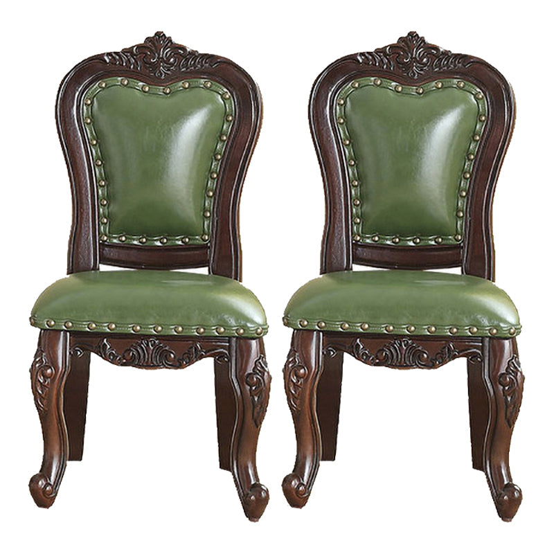 Traditional Wood Dining Armless Chair Open Back Dining Side Chair for Restaurant Green Khaki 2 Piece Set Clearhalo ' kitchen&dining_furn' 'Dining Chairs' 'Dining Tables & Seating' 'dining_chair' 'furn' 'furn_dining_chair' 'Furniture' 'furniture_dining_chair' 'Kitchen & Dining Furniture' 'kitchen' 4056722