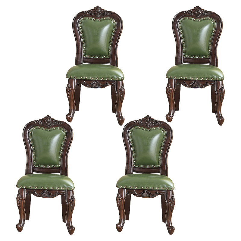 Traditional Wood Dining Armless Chair Open Back Dining Side Chair for Restaurant Green Khaki 4 Piece Set Clearhalo ' kitchen&dining_furn' 'Dining Chairs' 'Dining Tables & Seating' 'dining_chair' 'furn' 'furn_dining_chair' 'Furniture' 'furniture_dining_chair' 'Kitchen & Dining Furniture' 'kitchen' 4056723