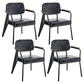 Industrial Metal Dining Room Chair Arm Open Back Dining Side Chair for Home Use Black 4 Piece Set Clearhalo ' kitchen&dining_furn' 'Dining Chairs' 'Dining Tables & Seating' 'dining_chair' 'furn' 'furn_dining_chair' 'Furniture' 'furniture_dining_chair' 'Kitchen & Dining Furniture' 'kitchen' 4056757
