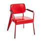 Industrial Metal Dining Room Chair Arm Open Back Dining Side Chair for Home Use Watermelon Red 1 Piece Clearhalo ' kitchen&dining_furn' 'Dining Chairs' 'Dining Tables & Seating' 'dining_chair' 'furn' 'furn_dining_chair' 'Furniture' 'furniture_dining_chair' 'Kitchen & Dining Furniture' 'kitchen' 4056759