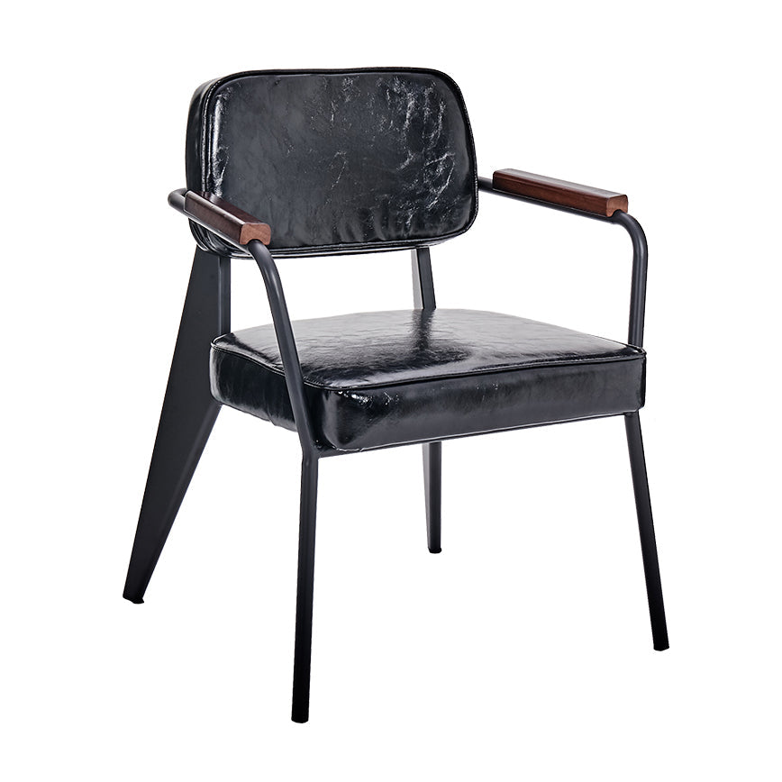 Industrial Metal Dining Room Chair Arm Open Back Dining Side Chair for Home Use Clearhalo ' kitchen&dining_furn' 'Dining Chairs' 'Dining Tables & Seating' 'dining_chair' 'furn' 'furn_dining_chair' 'Furniture' 'furniture_dining_chair' 'Kitchen & Dining Furniture' 'kitchen' 4056762