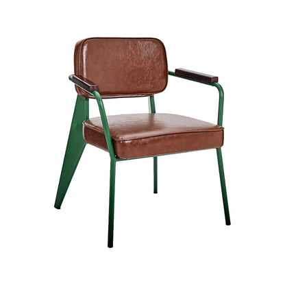 Industrial Metal Dining Room Chair Arm Open Back Dining Side Chair for Home Use Coffee 1 Piece Clearhalo ' kitchen&dining_furn' 'Dining Chairs' 'Dining Tables & Seating' 'dining_chair' 'furn' 'furn_dining_chair' 'Furniture' 'furniture_dining_chair' 'Kitchen & Dining Furniture' 'kitchen' 4056766