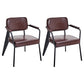 Industrial Metal Dining Room Chair Arm Open Back Dining Side Chair for Home Use Black-Brown 2 Piece Set Clearhalo ' kitchen&dining_furn' 'Dining Chairs' 'Dining Tables & Seating' 'dining_chair' 'furn' 'furn_dining_chair' 'Furniture' 'furniture_dining_chair' 'Kitchen & Dining Furniture' 'kitchen' 4056773