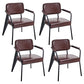 Industrial Metal Dining Room Chair Arm Open Back Dining Side Chair for Home Use Black-Brown 4 Piece Set Clearhalo ' kitchen&dining_furn' 'Dining Chairs' 'Dining Tables & Seating' 'dining_chair' 'furn' 'furn_dining_chair' 'Furniture' 'furniture_dining_chair' 'Kitchen & Dining Furniture' 'kitchen' 4056776