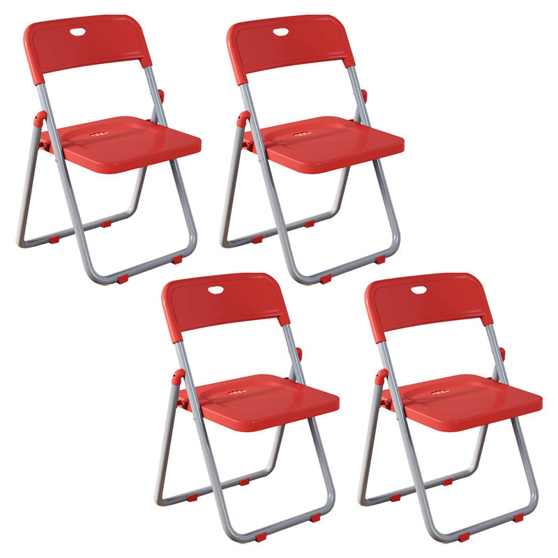 Contemporary Home Metal Dining Chair Open Back Armless Dining Side Chair Red 4 Piece Set Clearhalo ' kitchen&dining_furn' 'Dining Chairs' 'Dining Tables & Seating' 'dining_chair' 'furn' 'furn_dining_chair' 'Furniture' 'furniture_dining_chair' 'Kitchen & Dining Furniture' 'kitchen' 4056804