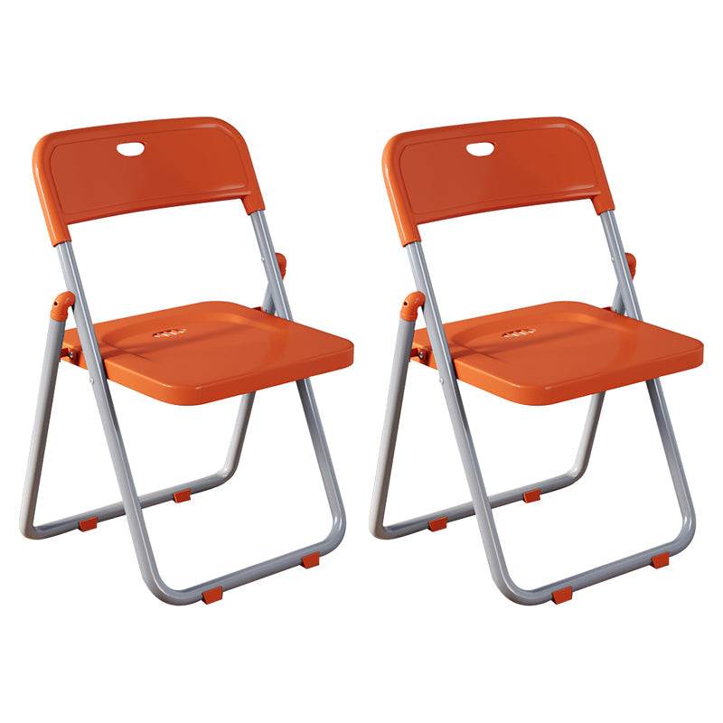 Contemporary Home Metal Dining Chair Open Back Armless Dining Side Chair Orange 2 Piece Set Clearhalo ' kitchen&dining_furn' 'Dining Chairs' 'Dining Tables & Seating' 'dining_chair' 'furn' 'furn_dining_chair' 'Furniture' 'furniture_dining_chair' 'Kitchen & Dining Furniture' 'kitchen' 4056807